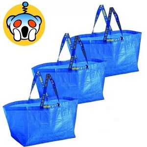 3 IKEA Blue Shopping Bags 🛍️ for carrying gifts 🦾 super sturdy! New!
